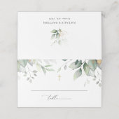 Greenery, Eucalyptus Leaves, Boho, Baptism Plaatskaartje (Buitenkant ongevouwen)