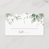 Greenery, Eucalyptus Leaves, Boho, Baptism Plaatskaartje (Voorkant)