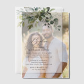 Greenery, Eucalyptus Leaves, Boho, Baptism Vellum Uitnodigingen (Offset (Koppel))