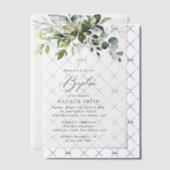 Greenery, Eucalyptus Leaves, Boho, Baptism Vellum Uitnodigingen (Offset (Uitnodiging))