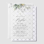 Greenery, Eucalyptus Leaves, Boho, Baptism Vellum Uitnodigingen (Offset (Uitnodiging))