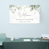 Greenery, Eucalyptus Leaves, Boho, Baptism Welcome Spandoek (Beurs)