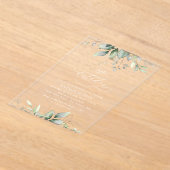 Greenery, Eucalyptus Leaves, Boho, Birthday Acryl Uitnodigingen (Laagn)