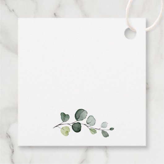 Greenery, Eucalyptus Leaves, Boho, Birthday Bedankjes Labels (Achterkant)