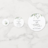 Greenery, Eucalyptus Leaves, Boho, Birthday Confetti (Voorkanten)