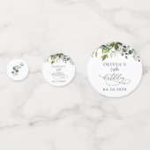 Greenery, Eucalyptus Leaves, Boho, Birthday Confetti (Achterkanten)