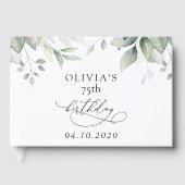 Greenery, Eucalyptus Leaves, Boho, Birthday Gastenboek (Voorkant)