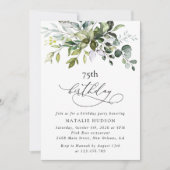 Greenery, Eucalyptus Leaves, Boho, Birthday Kaart (Voorkant)