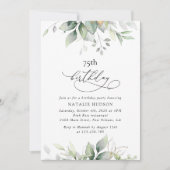 Greenery, Eucalyptus Leaves, Boho, Birthday Kaart (Voorkant)