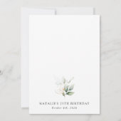 Greenery, Eucalyptus Leaves, Boho, Birthday Kaart (Achterkant)
