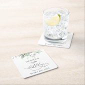 Greenery, Eucalyptus Leaves, Boho, Birthday Kartonnen Onderzetters (Insitu)