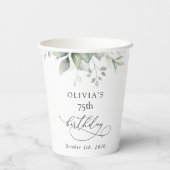 Greenery, Eucalyptus Leaves, Boho, Birthday Papieren Bekers (Achterkant)