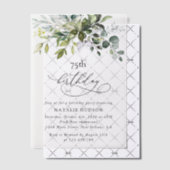 Greenery, Eucalyptus Leaves, Boho, Birthday Vellum Uitnodigingen (Offset (Uitnodiging))