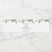 Greenery, Eucalyptus Leaves, Boho, Birthday Waterfles Etiket (Enkel label)