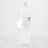Greenery, Eucalyptus Leaves, Boho, Birthday Waterfles Etiket (Voorkant)