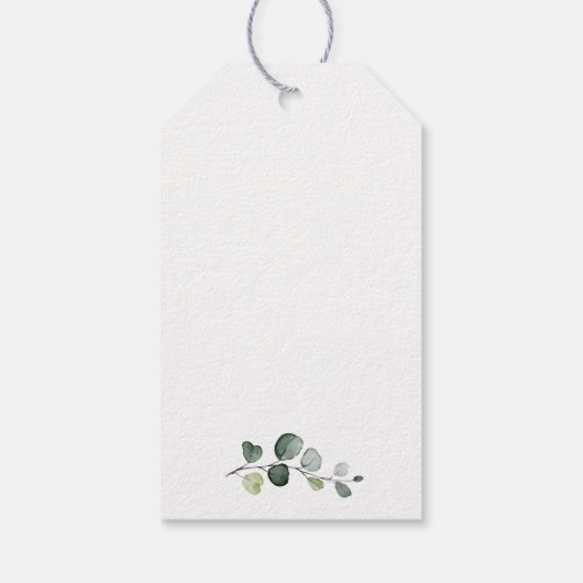 Greenery, Eucalyptus Leaves, Boho, Bridal Shower Cadeaulabel (Achterkant)