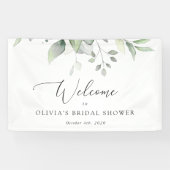 Greenery, Eucalyptus Leaves, Boho, Bridal Welcome Spandoek (Horizontaal)