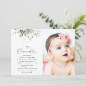 Greenery, Eucalyptus Leaves, Boho, Confirmation Kaart (Staand voorkant)