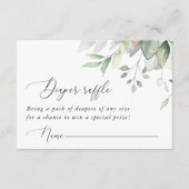 Greenery, Eucalyptus Leaves, Boho, Diaper Raffle Informatiekaartje (Voorkant)