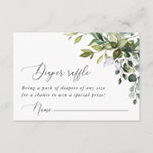 Greenery, Eucalyptus Leaves, Boho, Diaper Raffle Informatiekaartje (Voorkant)