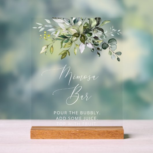 Greenery, Eucalyptus Leaves, Boho, Mimosa Bar Acryl Bord (Neutraal)