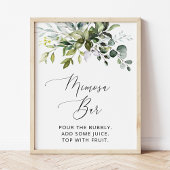 Greenery, Eucalyptus Leaves, Boho, Mimosa Bar Poster