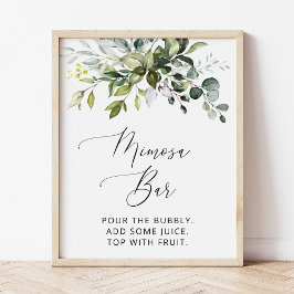 Greenery, Eucalyptus Leaves, Boho, Mimosa Bar Poster