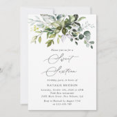 Greenery, Eucalyptus Leaves, Boho, Sweet 16 Kaart (Voorkant)