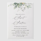 Greenery, Eucalyptus Leaves, Boho, Sweet 16 Vellum Uitnodigingen (Voorkant)