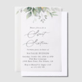 Greenery, Eucalyptus Leaves, Boho, Sweet 16 Vellum Uitnodigingen (Offset)