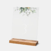 Greenery, Eucalyptus Leaves, Boho, Table Numbers Acryl Bord (Hoek)