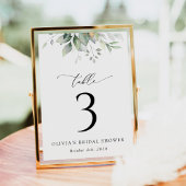 Greenery, Eucalyptus Leaves, Boho, Table Numbers Kaart