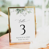 Greenery, Eucalyptus Leaves, Boho, Table Numbers Kaart