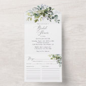 Greenery, Eucalyptus Leaves, Boho, Vrijgezellenfee All In One Uitnodiging (Binnen)