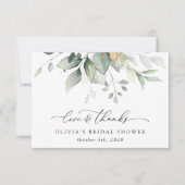 Greenery, Eucalyptus Leaves, Boho, Vrijgezellenfee Bedankkaart (Voorkant)