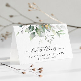 Greenery, Eucalyptus Leaves, Boho, Vrijgezellenfee Bedankkaart