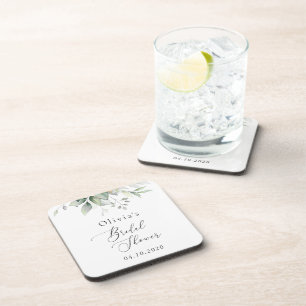 Greenery, Eucalyptus Leaves, Boho, Vrijgezellenfee Bier Onderzetter