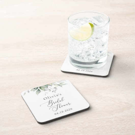 Greenery, Eucalyptus Leaves, Boho, Vrijgezellenfee Bier Onderzetter (Rechterzijde)