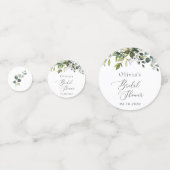Greenery, Eucalyptus Leaves, Boho, Vrijgezellenfee Confetti (Voorkanten)