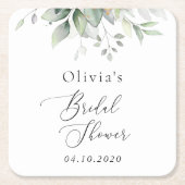 Greenery, Eucalyptus Leaves, Boho, Vrijgezellenfee Kartonnen Onderzetters (Voorkant)