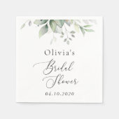 Greenery, Eucalyptus Leaves, Boho, Vrijgezellenfee Servet (Voorkant)