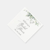 Greenery, Eucalyptus Leaves, Boho, Vrijgezellenfee Servet (Hoek)