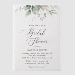 Greenery, Eucalyptus Leaves, Boho, Vrijgezellenfee Vellum Uitnodigingen