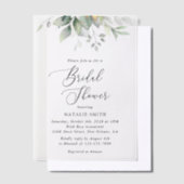 Greenery, Eucalyptus Leaves, Boho, Vrijgezellenfee Vellum Uitnodigingen (Offset)