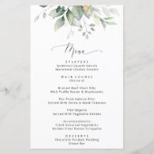 Greenery, Eucalyptus Leaves, Boho, Wedding Menu (Voorkant)