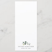 Greenery, Eucalyptus Leaves, Boho, Wedding Menu (Achterkant)