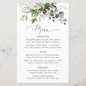 Greenery, Eucalyptus Leaves, Boho, Wedding Menu (Voorkant)