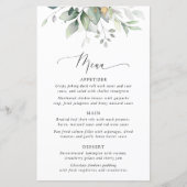 Greenery, Eucalyptus Leaves, Boho, Wedding Menu (Voorkant)