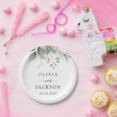 Greenery, Eucalyptus Leaves, Botanical Wedding Papieren Bordje (Feest)