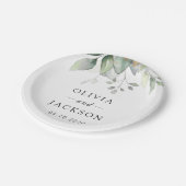 Greenery, Eucalyptus Leaves, Botanical Wedding Papieren Bordje (Gekanteld)